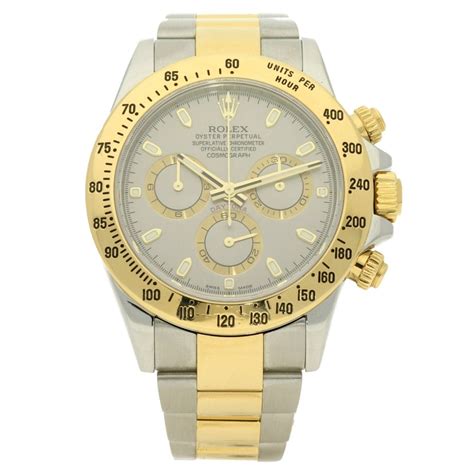 rolex daytona silver gold